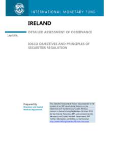 Ireland: Report on Observance of Standards and Codes (ROSC); IMF Country Report; April 2014