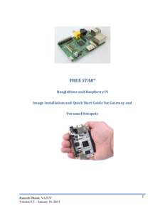 FREE STAR* BeagleBone and Raspberry Pi Image Installation and Quick Start Guide for Gateway and Personal Hotspots  Ramesh Dhami, VA3UV