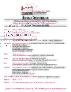 September 10-11, 2016 Total Sports Experience Rochester, New York Event Schedule