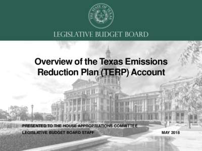 Overview of the Texas Emissions Reduction Plan (TERP) Account