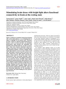 Stimulating brain tissue with bright light alters functional connectivity in brain at the resting state