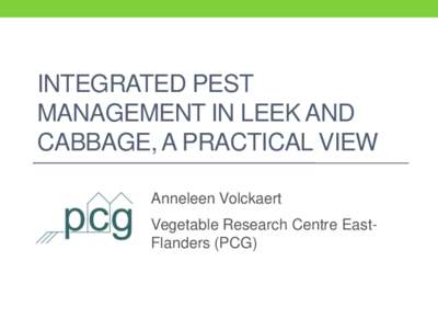 Integrated pest management in leek and cabbage, a practical view