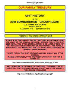UNIT HISTORY-27th BOMB GROUP (L) G. Wayne Dow