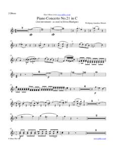 2 Oboes  Sheet Music from www.mfiles.co.uk Piano Concerto No.21 in C (2nd movement - as used in Elvira Madigan)