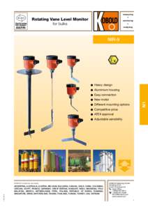 measuring • Rotating Vane Level Monitor for bulks