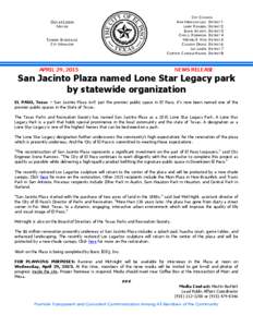 Microsoft WordSan Jacinto Plaza joins named Lone Star Legacy Park by statewide oranization
