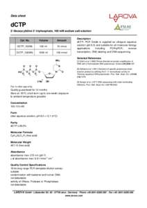 Data sheet  dCTP 2’-Deoxycytidine 5’-triphosphate, 100 mM sodium salt solution  Cat. No.