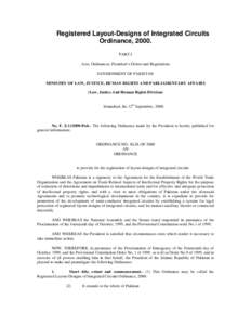 Registered Layout-Designs of Integrated Circuits Ordinance, 2000