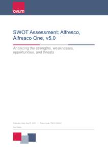 SWOT Assessment: Alfresco, Alfresco One, v5.0 Analyzing the strengths, weaknesses, opportunities, and threats  Publication Date: May 5th, 2015