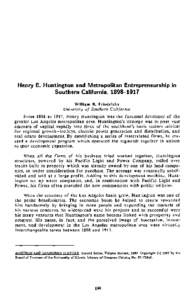Henry E. Huntington and Metropolitan Entrepreneurship in Southern California, [removed]William