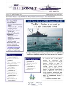 Volume 72, Issue 2 • August, 2014  “Galloping Ghost of the Java Coast” Newsletter of the U.S.S. Houston CA-30 Survivors Association and Next Generations