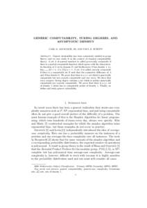 Mathematics / Computer science / Computable function / Recursive set / Computation in the limit / Generic-case complexity / Turing reduction / Halting problem / Blum axioms / Computability theory / Theoretical computer science / Theory of computation