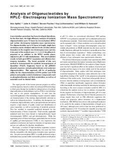 Anal. Chem. 1997, 69, [removed]Analysis of Oligonucleotides by