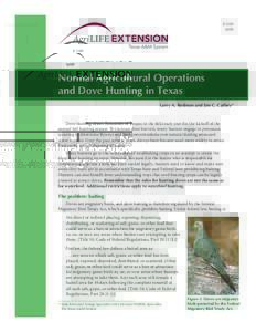 ENormal Agricultural Operations and Dove Hunting in Texas Larry A. Redmon and Jim C. Cathey*