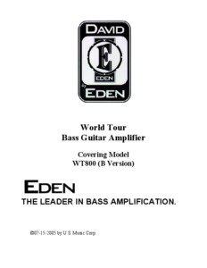 World Tour Bass Guitar Amplifier Covering Model