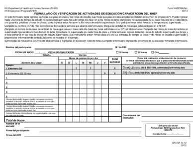 NH Department of Health and Human Services (DHHS) NH Employment Program(NHEP) Form NHEP266(Sp