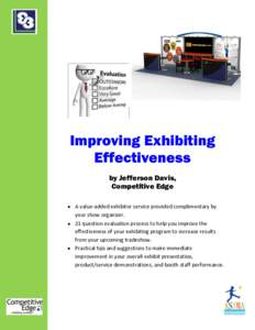 IMHO making saving  Improving Exhibiting Effectiveness by Jefferson Davis, Competitive Edge