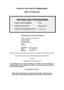 Notices and proceedings: East of England: 28 May 2014