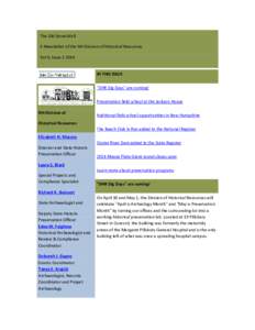 The Old Stone Wall E-Newsletter of the NH Division of Historical Resources Vol 6, Issue[removed]IN THIS ISSUE 