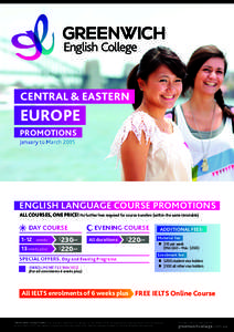 CENTRAL & EASTERN  EUROPE PROMOTIONS January to March 2015