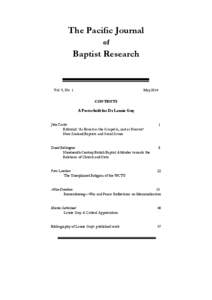 The Pacific Journal of Baptist Research  Vol. 9, No. 1