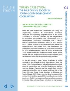 TURKEY CASE STUDY:  THE ROLE OF CIVIL SOCIETY IN SOUTH-SOUTH DEVELOPMENT COOPERATION1