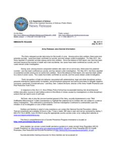 U.S. Department of Defense Office of the Assistant Secretary of Defense (Public Affairs) News Release On the Web: