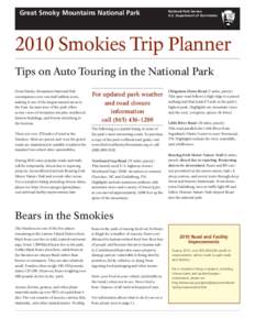 Great Smoky Mountains National Park  National Park Service U.S. Department of the InteriorSmokies Trip Planner