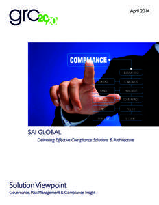 AprilSAI GLOBAL Delivering Effective Compliance Solutions & Architecture  Solution Viewpoint