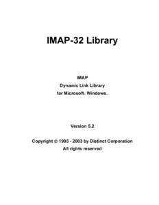 IMAP-32 Library  IMAP Dynamic Link Library for Microsoft Windows