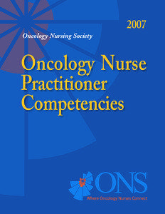 ONS Oncology Nurse Practitioner Competencies — 1  Oncology Nursing Society