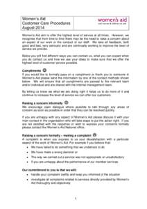 Microsoft Word - Customer Care Procedure Website August 2014