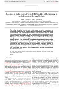 Quarterly Journal of the Royal Meteorological Society  Q. J. R. Meteorol. Soc. 00: 1–Increases in moist-convective updraft velocities with warming in radiative-convective equilibrium