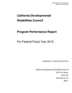 PPR for California Developmental Disabilities Council