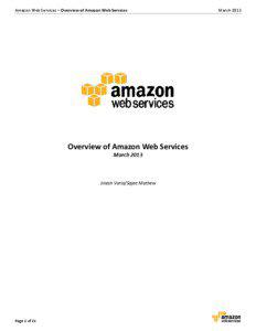 Amazon Web Services – Overview of Amazon Web Services  Overview of Amazon Web Services