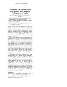 Goldschmidt2007 Nb-depleted calc-alkaline dacites from Iceland: Implications for