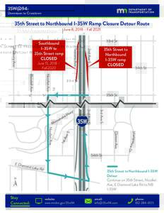 35th Street to Northbound I-35W Ramp Closure Detour Route