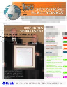 IEEE INDUSTRIAL ELECTRONICS SOCIETY NEWSLETTER ISSNDecember VOL. 52, NOThank you Dan, welcome Charles !