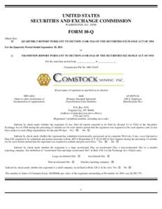 UNITED STATES SECURITIES AND EXCHANGE COMMISSION WASHINGTON, D.C[removed]FORM 10-Q (Mark One)