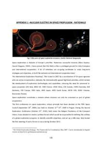 APPENDIX 1 –NUCLEAR ELECTRIC IN-SPACE PROPULSION - RATIONALE  Fig.1 Fifty years of space exploration missions. Credits: National Geographic Space exploration is Italyone of Europe’s priorities. Numerous successful mi