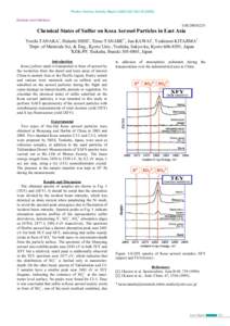 Photon Factory Activity Report 2004 #22 Part BSurface and Interface 11B/2003G231  Chemical States of Sulfur on Kosa Aerosol Particles in East Asia