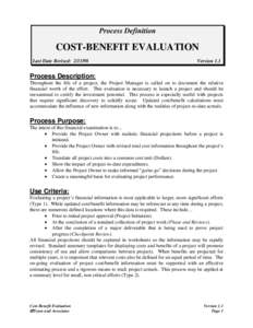 Microsoft Word - Process Definition - Cost-Benefit.doc