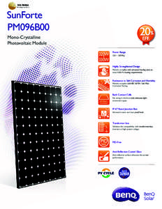 SunForte PM096B00 Mono-Crystalline Photovoltaic Module 320W 330W