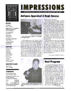WASHTENAW COUNTY HISTORICAL SOCIETY NEWSLETTER· MAY[removed]Antiques Appraisal ·A Hugh Success OFFICERS PRESIDENT Pauline V. Walters