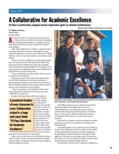Winter[removed]A Collaborative for Academic Excellence El Paso’s partnership program boasts impressive gains in student performance By William Trombley Senior Editor