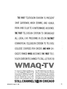THE FIRST  TELEVISION STATION TO PRESENT