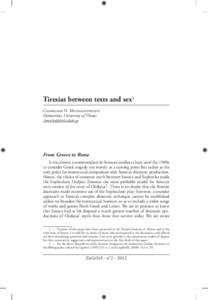 Tiresias between texts and sex1 Charilaos N. Michalopoulos Democritus University of Thrace   From Greece to Rome