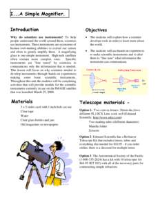 Laboratory equipment / Telescope types / Refracting telescope / Eyepiece / Objective / Magnification / Magnifying glass / Camera lens / Glass / Lenses / Optics / Telescopes