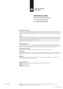 Explanatory notes Tax return form IB B 2011 For tax payers not living in Caribisch Nederland  Filing the tax return form