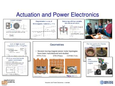 Actuation and Power Electronics  Actuation and Power Electronics – overview Contents Mechatronics Training Curriculum
